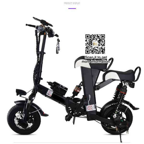 48V 25A  built-in lithium battery bicycle 12 inch mini folding electric bike lady e bike 400W motor
