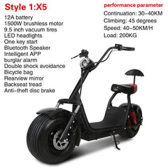 9.5 inch vaccunm Fat tire electric bicycle  bike 1500W motor front and rear suspension 40km