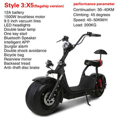 9.5 inch vaccunm Fat tire electric bicycle  bike 1500W motor front and rear suspension 40km
