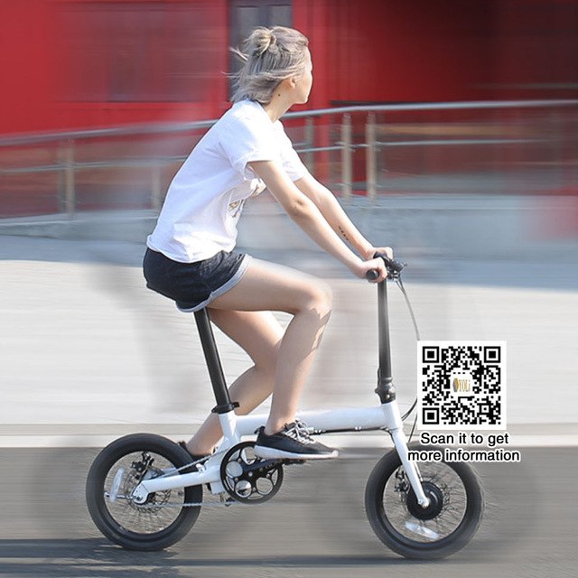 16 inch tire 36V 250w student aluminum alloy folding electric bicycle invisible lithium electric bike