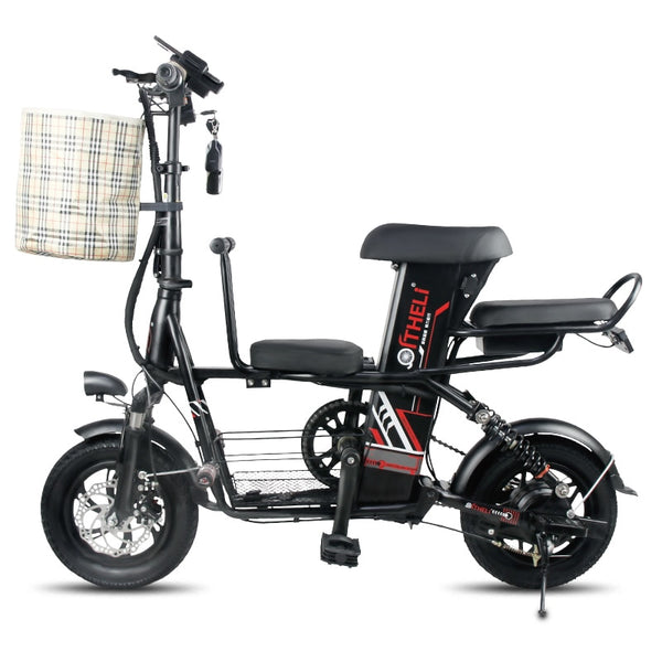 12-inch electric bike Folding parent-child electric bicycle Battery detachable electric bike adult generation drive bicycle