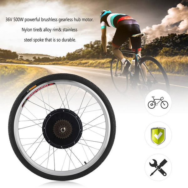 36V 500W Powerful  26 Inch Electric Bicycle E-Bike Motor Conversion Kit Rear Wheel Cycling Hub Bike Accessories