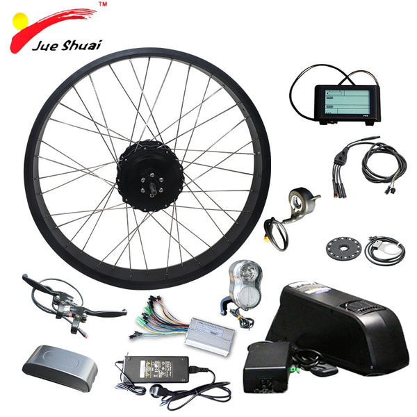 26" 4.0 Fat Bike Electric Bike Conversion Kit with Lithium Battery 12/14/16ah 48V Fat Bike Rear Motor Wheel Electric Ebike Kit