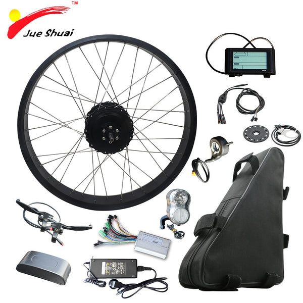 26" 4.0 Fat Tire Bike Electric Bike Kit with 48V 20ah Lithium Battery Fat Bike Rear Motor Wheel Electric Complete Ebike Kit