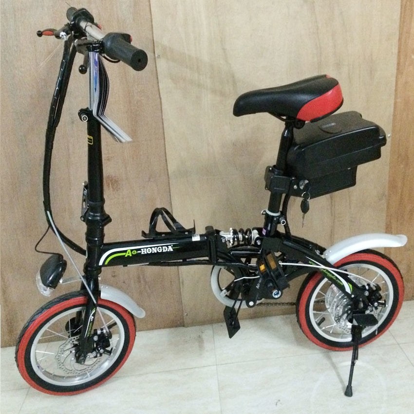 Free Shipping!14 Inch Mini Folding Electric Bike,36V 20-30KM Electric Bike with 36V 12Ah battery,Ultralight Ebike