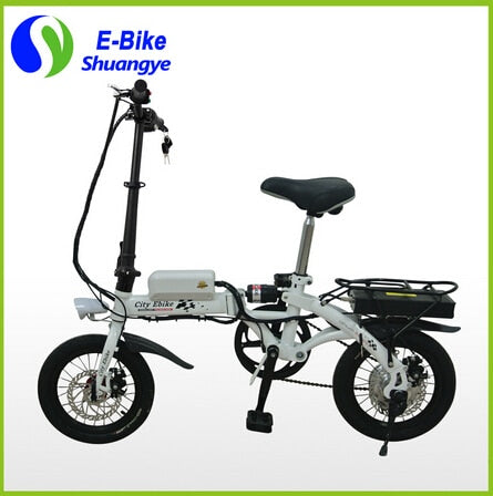 shuangye 14 inch 36V10AH mini folding electric bike for Russia