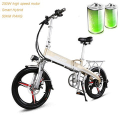20 inch folding electric bike boost 48V lithium battery rang 50km max speed 30km bottle mini adult scooter speed change samrt