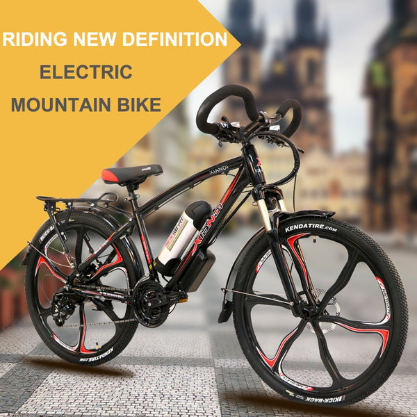 Electric bicycle double lithium battery rang 100km electric ebike lithium mountain bike 26 inch multi-functional type smart lcd