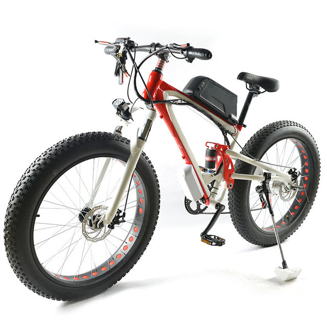 19 inch Snow Electric Bike 7 Speed, 26*4.0 Fat Tire Snow Bike, 48V 15AH 500W powerful Electric Bike,Aluminum Alloy Frame Ebike