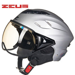 ZEUS Half Helmet,Electric Bicycle Helmet,Summer Motorcycle Helmet,Vintage Sctoor Half helmet with Anti UV lens