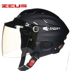 ZEUS Half Helmet,Electric Bicycle Helmet,Summer Motorcycle Helmet,Vintage Sctoor Half helmet with Anti UV lens