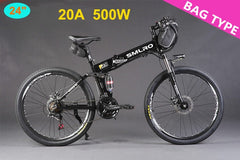 SMLRO 24/26" 21 Speed 250/350/500W Strong Power Ebike, Electric Bike, Folding Electric Bicycle, Lithium Battery MTB