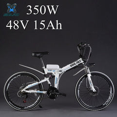 SMLRO 24" 36/48V 300/500W Folding Electric Bicycle, Electric Mountain Bike, High-carbon Steel MTB E Bike