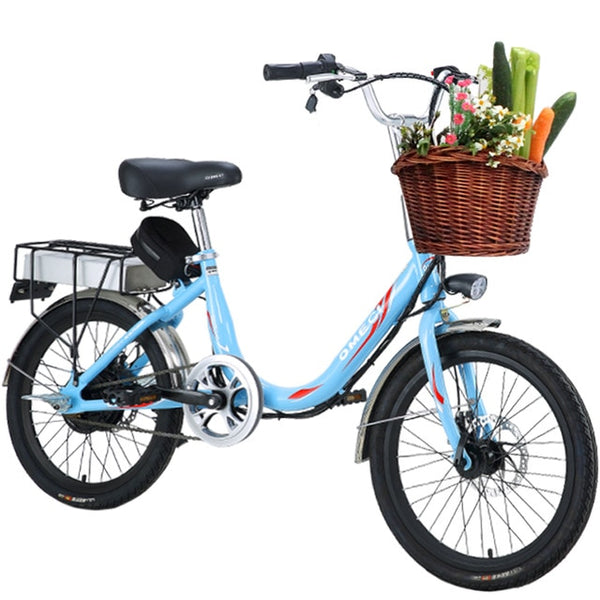 Ladies' Bike, 48V/250W, 20 inches, Classical Type, Electric Bicycle, Lithium Battery, Disc Brake, Plus Basket.