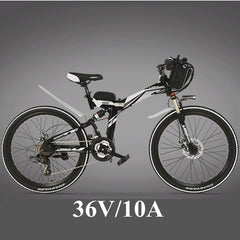 K660 Brand Lankelsisi, High-carbon Steel Frame, 21 Speeds, 26 inches, 36/48V 240W, Folding Electric Bicycle, Disc Brake, E Bike