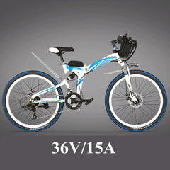 K660 Brand Lankelsisi, High-carbon Steel Frame, 21 Speeds, 26 inches, 36/48V 240W, Folding Electric Bicycle, Disc Brake, E Bike