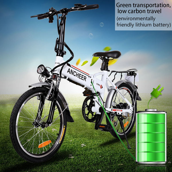 Ancheer 20 inch 7 Speed EBike Folding Aluminum Alloy Bike Lithium Battery Electric Bike Bicycle City Cycling Electric Bicycle