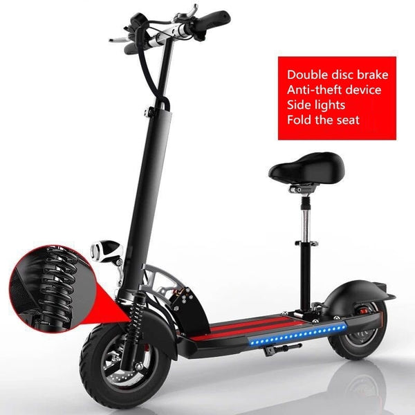 10 inch tires 48V electric scooter folding bike city two adult damping lithium battery car anti-theft device side seat belt