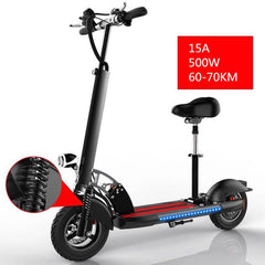 10 inch tires 48V electric scooter folding bike city two adult damping lithium battery car anti-theft device side seat belt