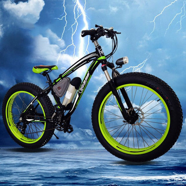 New 36V350W Lithium Battery Electric Snow Bike Mountain Bike 24 Speed Electric Bicycle Black/Green/Yellow/Blue Road Cycling