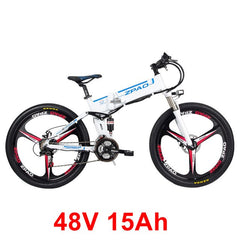 21 Speed, 26 inches, 48V/15A, 350W, Folding Electric Bicycle, Mountain Bike, Lithium Battery, Aluminum Alloy Frame, Disc Brake.
