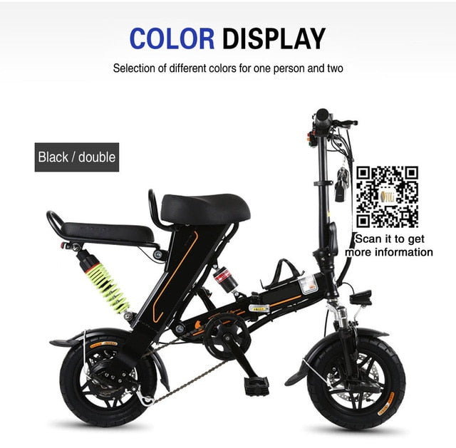 Akonasda mini Electric bike 500W 48V 8A 12 inch mini E-bike one sat and two seat optional manufacturer price