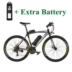 RS600 Powerflu Electric Bike, 36V 10/20Ah Battery E Bike,700C Road Bicycle, Both Disc Brake, Aluminum Alloy Frame, Mountain Bike