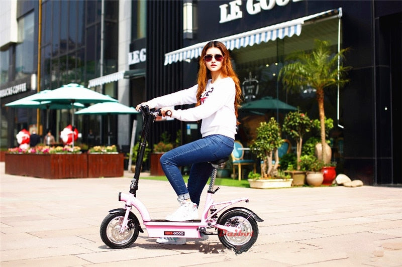 Daibot Eelectric Scooters Adults Two Wheel Electric Scooters With LED Driving Light 36V Folding Electric Bike Pink For Girl