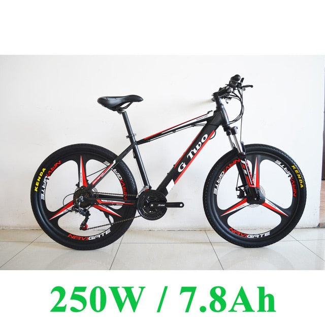 G8 26 inches Hidden Battery Electric Bicycle, 48V 250W/350W, Aluminum Alloy Frame, Disc Brake, 21 Speed E Mountain Bike