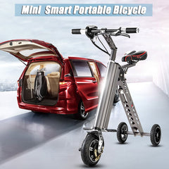 8" Mini Travel-Smart Portable Bicycle Folding Electric Bike Mini Folding Electric Bike Instead Walking Tool