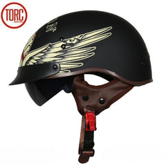 Electric Bicycle TORC T55 Vintage Half Face Motorcycle Helmet Casco Casque Moto For Harley Retro DOT Electric motorcar Helmets