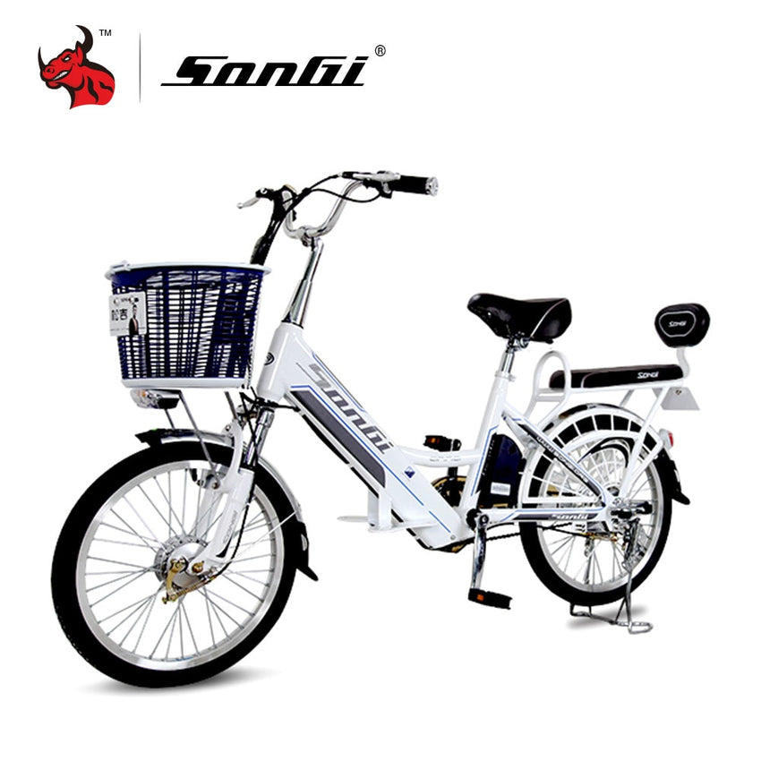 SONGI Portable Motorcycles 20''x 1.75''/ AC220V-50Hz 48V/2A Aluminum Alloy Electric Vehicle Electric Bike TDN219Z