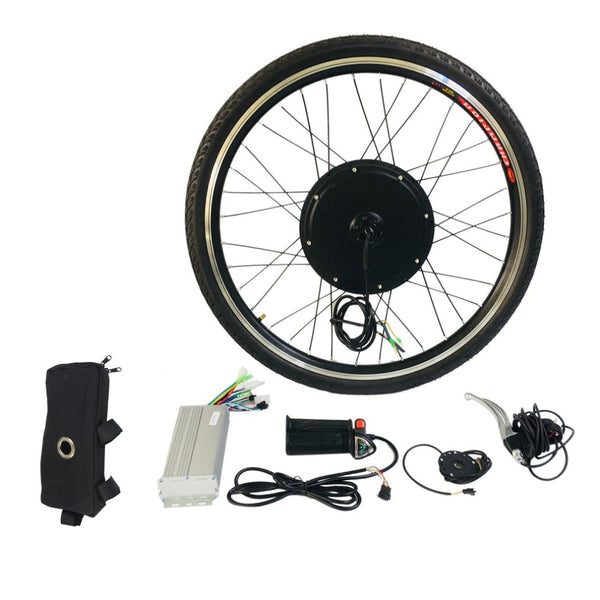1000W Electric E Bike Conversion Kit 26" Front Wheel Motor Bicycle Hub 48V Aluminum Alloy Tool Kit Crank Speed Sensor