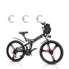 26 inch electric bicycle 48V.10.8AH lithium battery electric mountain bike integrated wheel 350W electric folding bicycle