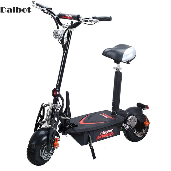 Daibot Electric Scooter 1500W Two Wheel Electric Scooters With Seat 10 Inch 48V Off Road Folding Adult Powerful Electric Bike
