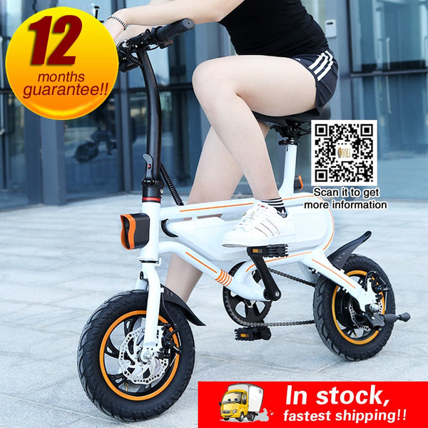 12'' e Bike 350W  Folding Electric bicycle mini ebike Aluminum alloy Frame  bike