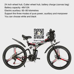 24 inch  48V folding e bike Foldable electric bike for sale, strong power 18A 15A 12A 8A