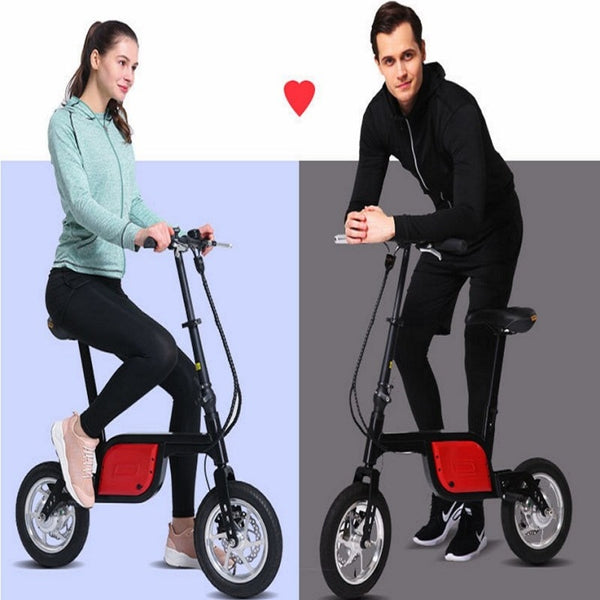 Mini adults electric bike 12-inch power folding scooter electric scooter Lithium-ion batteries Light and convenient