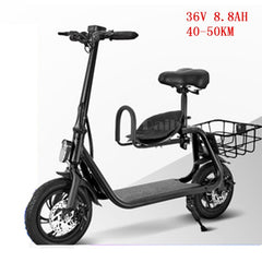 Daibot Adult Electric Scooter Car Two Wheel Electric Scooters With Child Seat 12 Inch 350W 36V Portable Electric Bike Two Seater