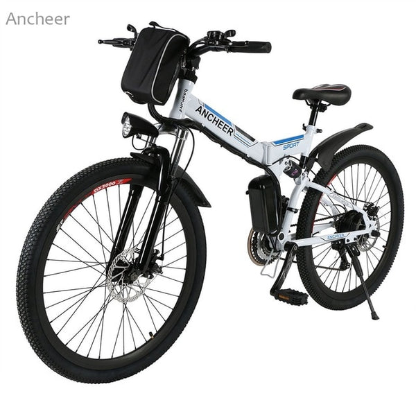 ANCHEER New Mountain Bike 26inch 36V Foldable Electric Power Mountain Bicycle with Lithium-Ion Battery ebike USB Charging Hot