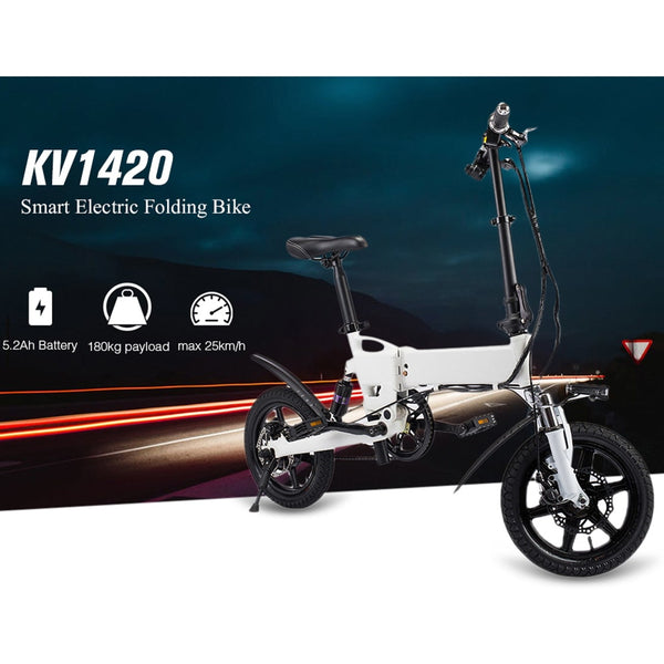 KV1420 Smart Folding Electric Bike Electric Moped Bicycle 5.2Ah Battery / EU Plug / With Double Disc Brakes Electric Bicycle