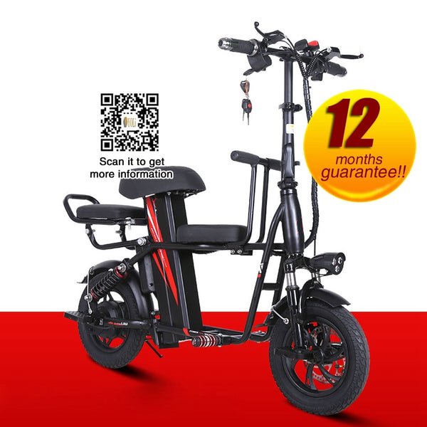 12 inch 2.5cm tire electric bicycle  48V 20A Lithium Battery bike 3 seat for family children electrical  e bikes