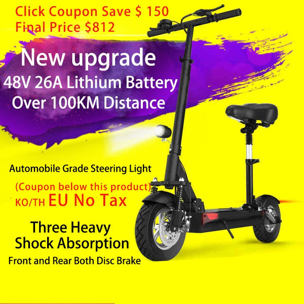 48V 500W long distance electric scooter max over 100km 48V 26A lithium battery Folding electric bike Over 100KM with seat m365