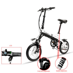 14inch Aluminum alloy electric bike 36V lithium battery Built-in frame Mini folding electric bicycle 350w rear motor bicycle
