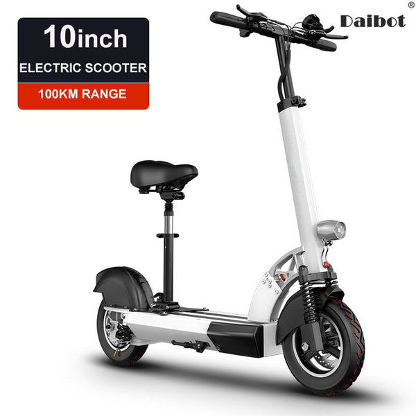 Daibot Folding Electric Bike 48V Two Wheel Electric Scooters With Seat 10 Inch Single Drive 500W Electric Scooters Adults