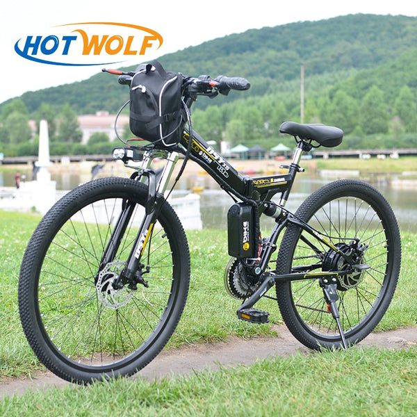 Electric Bicycle Powerful Electric Bike front bag 48V 12AH 500W mountain eBike 24 Speed  Electric Bike Russia free shipping