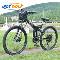 Electric Bicycle Powerful Electric Bike front bag 48V 12AH 500W mountain eBike 24 Speed  Electric Bike Russia free shipping