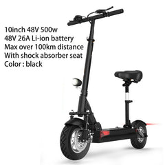 Long Distance 48V electric scooter 100km 500W Motor 48V 26A lithium battery Folding electric bike with seat Unisex Man Ebike mi