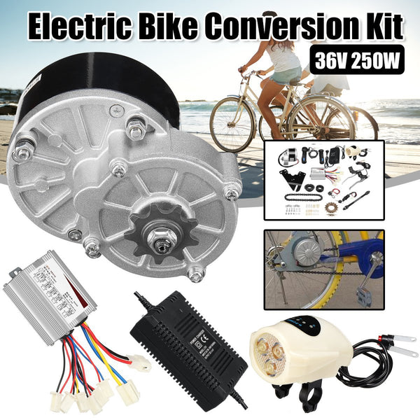 36V 250W Electric Bike Conversion Kit Controller Motor Charger Speed Control Switch For 22-28 Inch Electric Bicycle Accessories