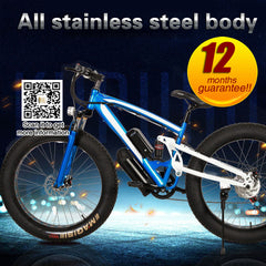 26 inch 36v 10.4ah battery 250w motor match fat bike 21 speeds Beach mountain bike fat tire electric bike for sale